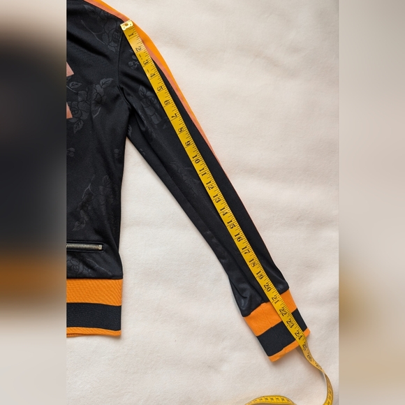 Vintage Y2K Diesel Women's Track Jacket Zip‑Up Black Orange Size S - Picture 12 of 16